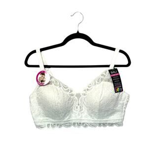 Bali Beautifully You Lace Wireless Bra NWT Womens Sz L White Convertible Comfort